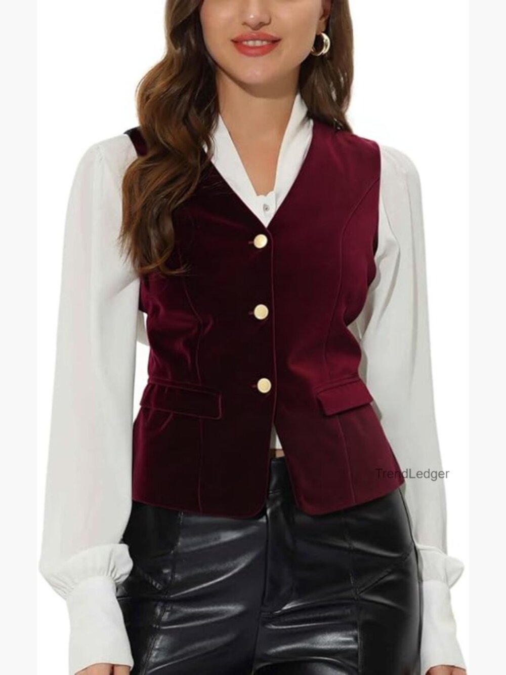 Renaissance Steampunk Velvet Vest Sleeveless Button Down V-Neck Suit Top